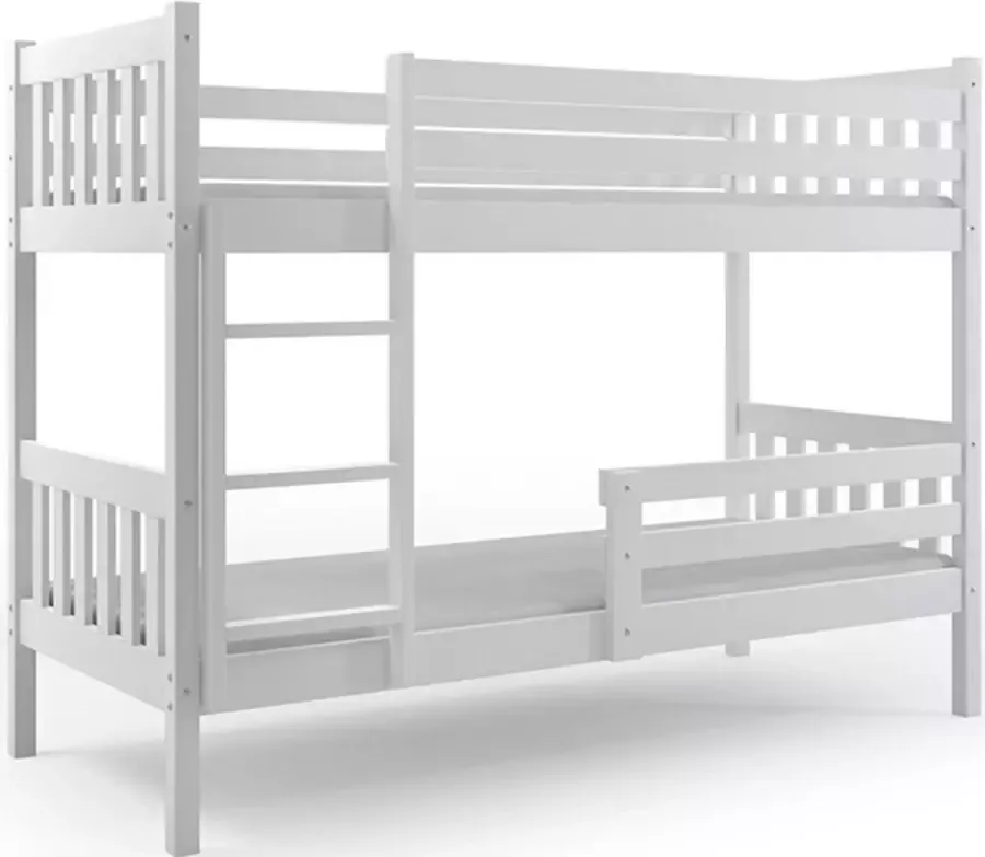 Perfecthomeshop Stapelbed Wit 90x200 cm – Inclusief Bedbodems – Witte Stapelbedden en Lattenbodem TÜV getest –