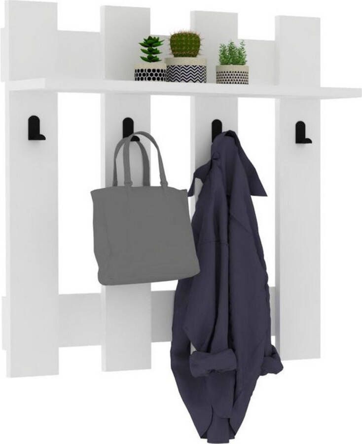 Perfecthomeshop Stijlvolle Kapstok Wit Melamine 70x70x18cm Perfect voor Elk Interieur - Foto 2