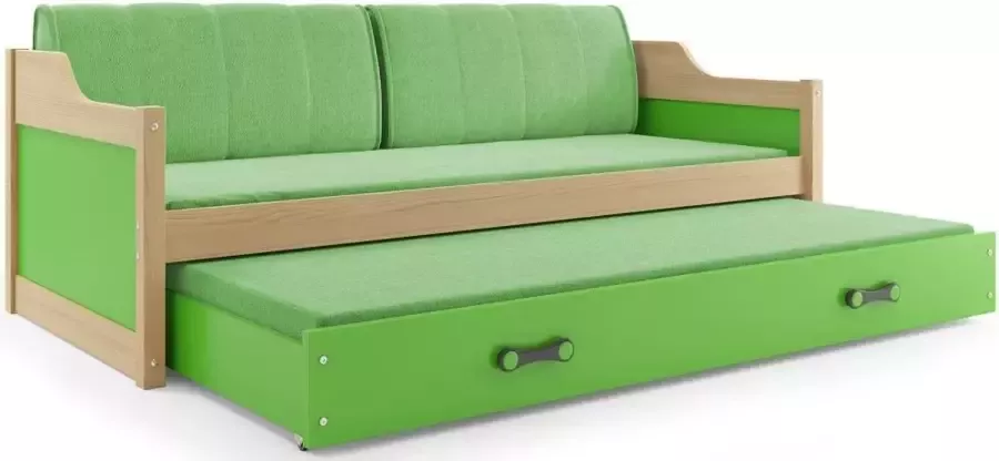 Tienerbed Groen 90x200 cm – Met Onderschuifbed – Juniorbed met onderbed – Slaapbank Groen – Perfecthomeshop