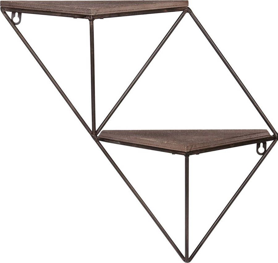 Perfecthomeshop Wandplank Stijlvol Zwart & Walnoot 33x30x13cm Duurzaam Sparrenhout wandrek