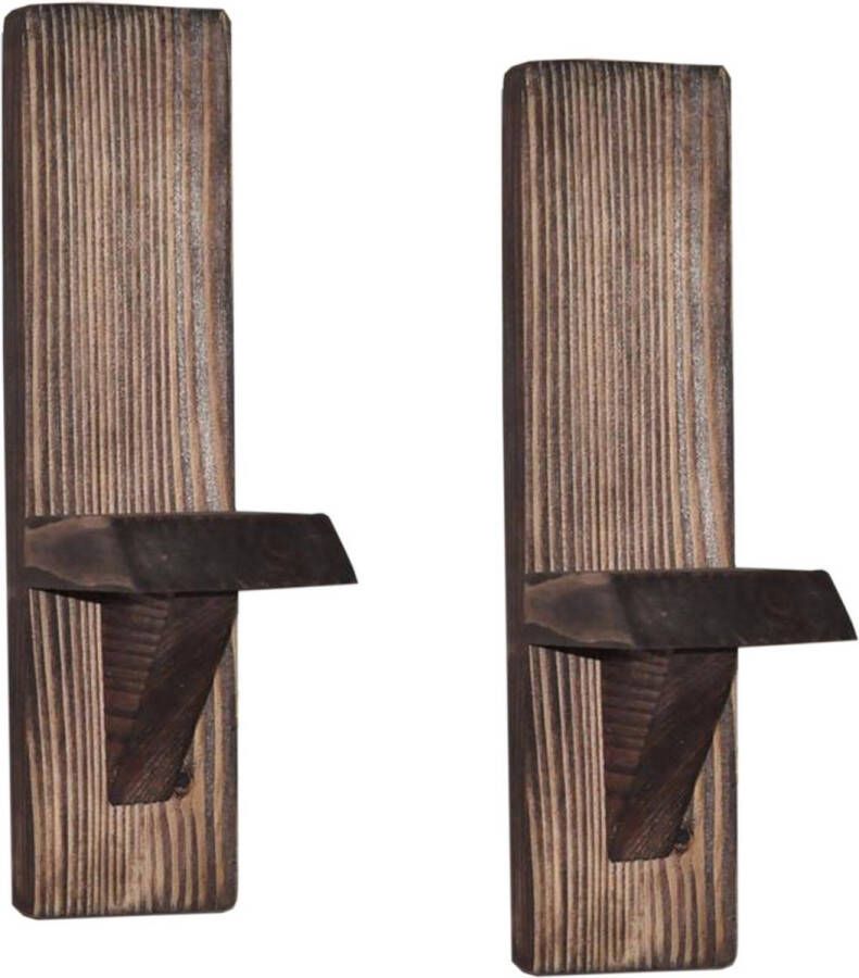 Perfecthomeshop Wandplank Walnoot 33x9x9cm Stijlvol Sparrenhout Perfect voor Elk Interieur wandrek