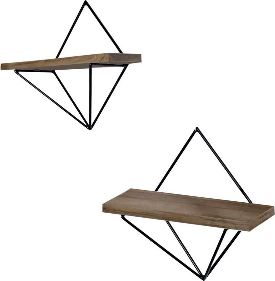 Asir decoratieve houten wandplank. 100% VERENHOUT. Montuur: 100% METAAL. Breedte: 30 cm Hoogte: 14 cm Diepte: 2 cm (2 stuks). Kan aan de muur worden bevestigd