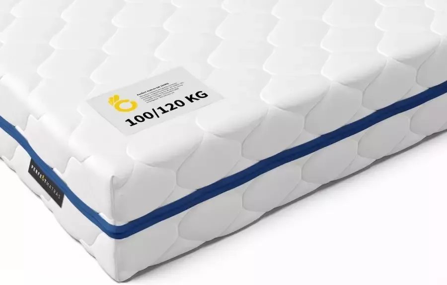 Perfectmatras Koudschuim Matras 90 x 190 cm – Tot 120 KG Orthopedisch HR 50 schuim (H4) – Koudschuimmatras met Wasbare Tijk – Pure Foam +