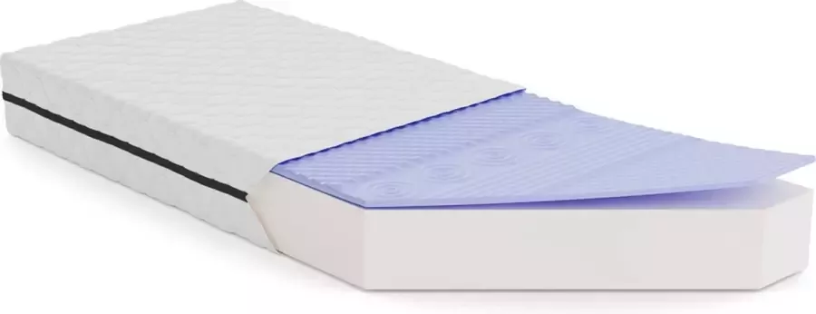Perfectmatras Matras Koudschuim HR 30 Met Massage Technologie – 90x200cm – Schuimmatras Met Anti Bacteriële Hoes – Stevig Matras voor Slapers 80 tot 120 kg – Massage Foam +