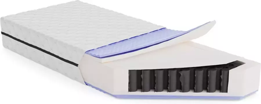 Perfectmatras Multipocket Matras Koudschuim – 100x190cm – Massage Technologie + HR 50 Koud Schuim – Zeer Stevig Matras Voor Zware Mensen van 120 tot 150 KG – Massage Foam Multilayer HR 50