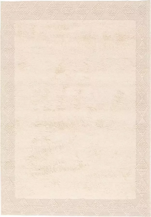 Pergamon Natuurtapijt Vloerkleed Shaggy Wol Linea Border