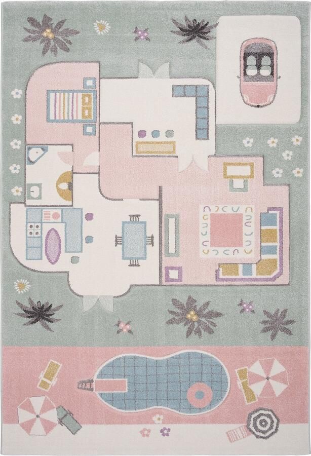 Pergamon Kinder vloerkleed Maui Kids speelhuis