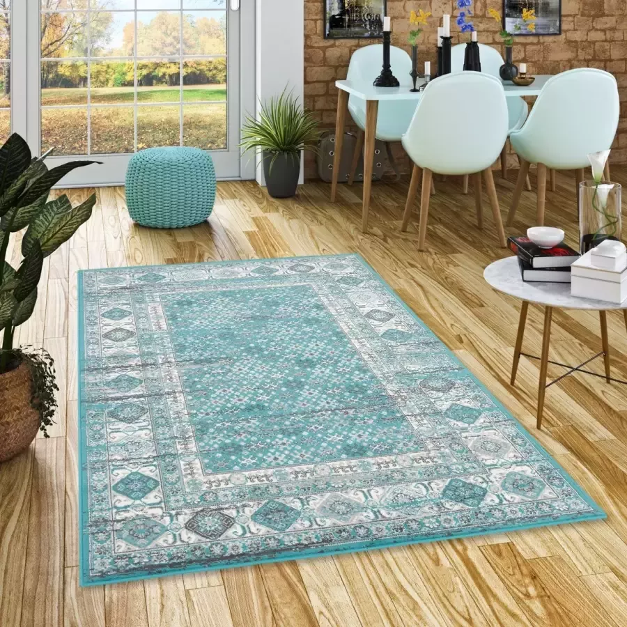 Pergamon Vloerkleed Designer Pop-Vintage Oosterse rand