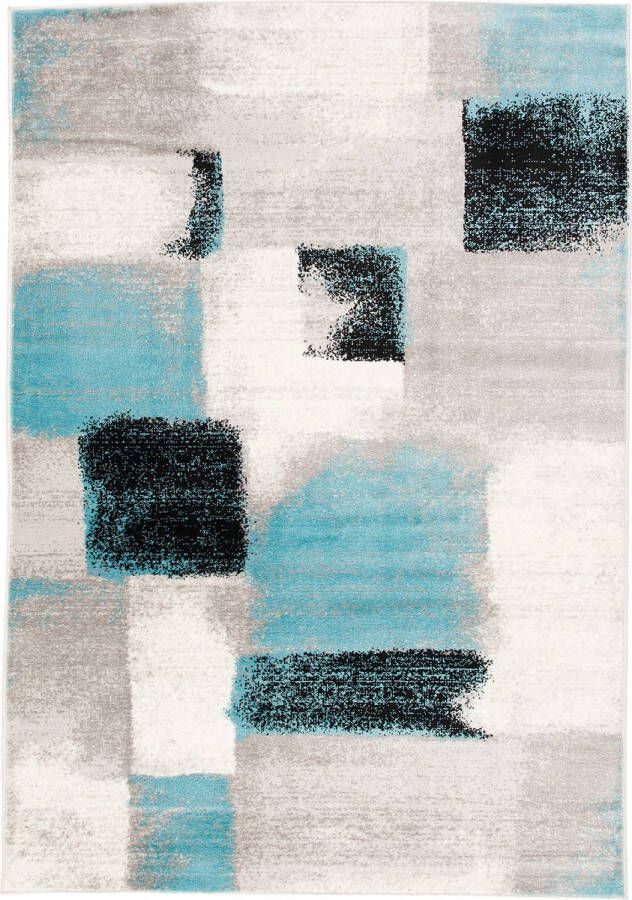 Pergamon Vloerkleed Designer Tango Check Grijs Blauw Verloop