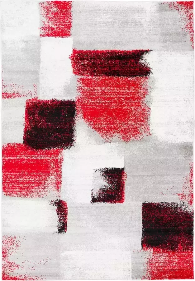 Pergamon Vloerkleed Designer Tango Check Rood Grijs Gradient