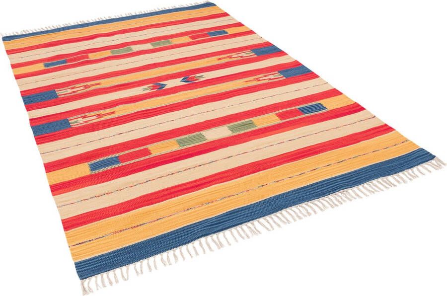 Pergamon Vloerkleed Katoen Natuur Kelim Vloerkleed Lina Gestreept