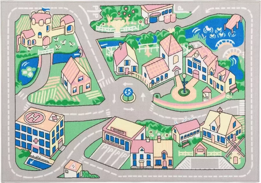 Pergamon Vloerkleed Kinderkamer Straattapijt dubbelzijdig Holiday City