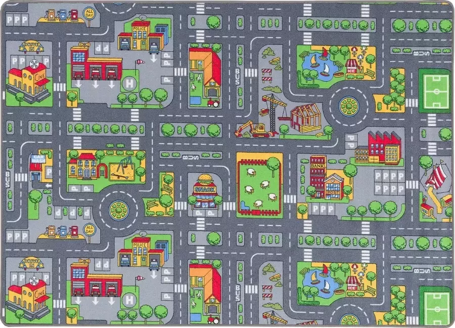 Pergamon Vloerkleed Kinderkamer Straattapijt dubbelzijdig Metropolis