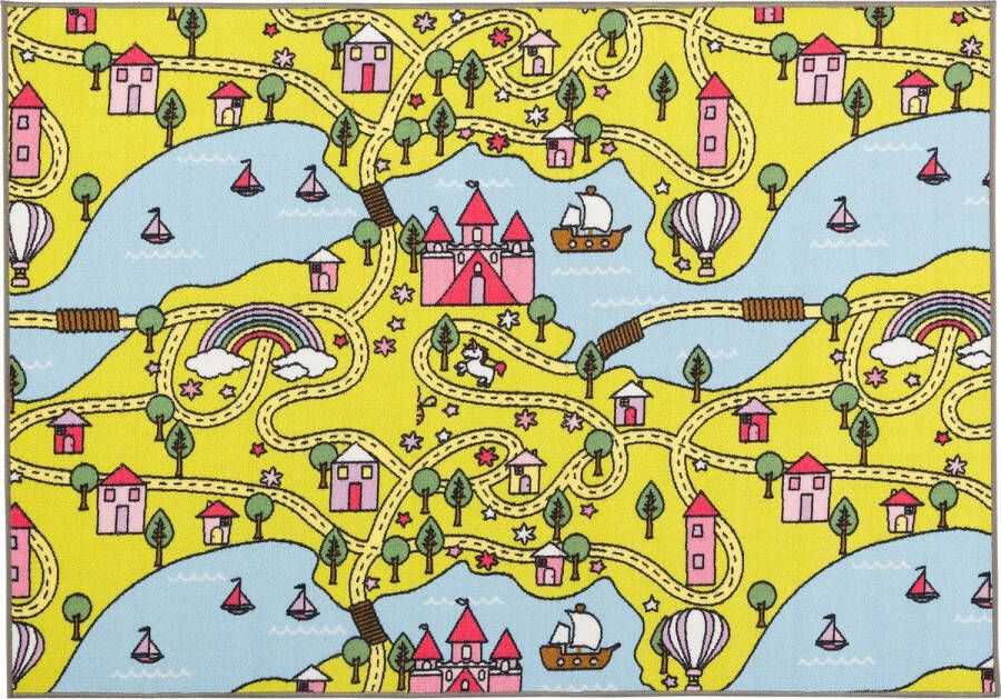 Pergamon Vloerkleed kinderkamer Straattapijt Dubbelzijdig Pretpark