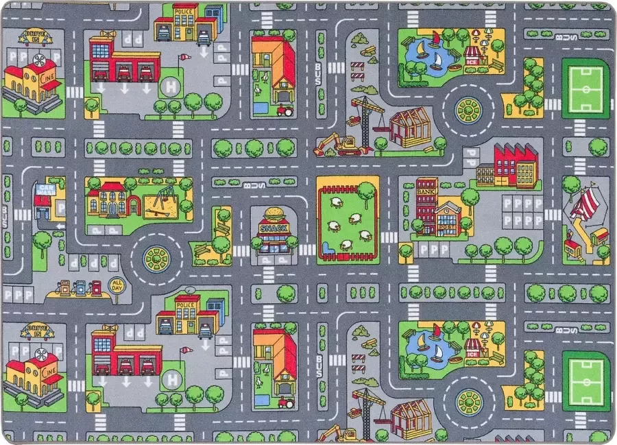 Pergamon Vloerkleed Kinderkamer Straattapijt Dubbelzijdig Straten