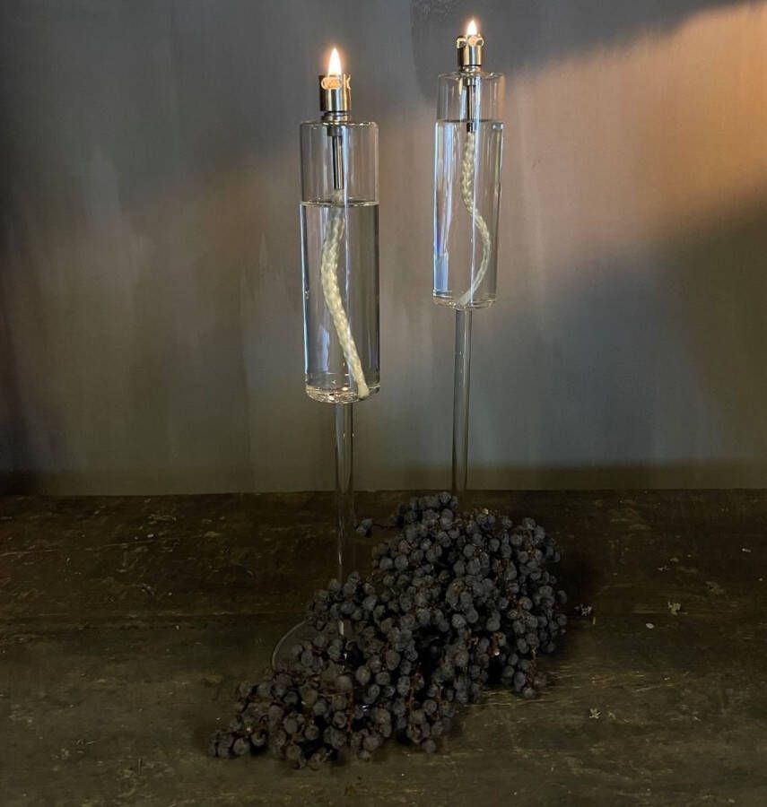 Peri | Olielamp olielampkandelaar olielampje op glazen voet glazen olielampje op voet MEDIUM MODEL