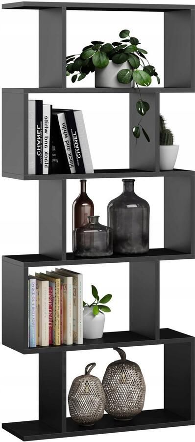 Perlavita BASK boekenkast zwart moderne kast boekenplank