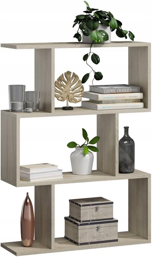 Perlavita Boekenkast BASK 3 sonoma open kast boekenkast