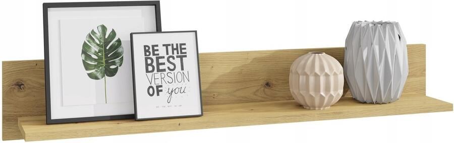 Perlavita Hangende plank POL100 eiken ambachtelijke boekenkast foto's ornamenten bloemen