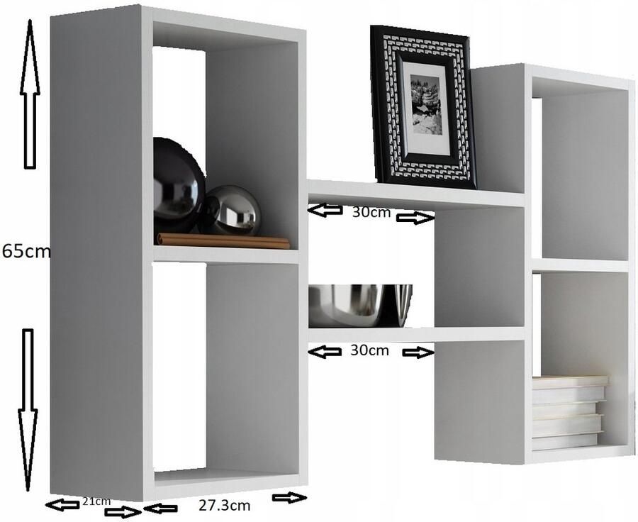 Perlavita POLON hangende plank wit boekenkast voor foto's