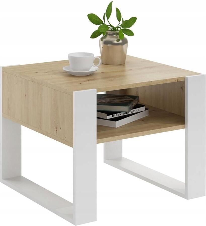 Perlavita Salontafel KAJA 60cm ambachtelijk-wit