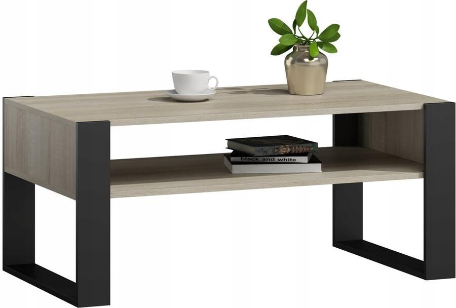 Perlavita Salontafel KAJA sonoma zwart loft retro