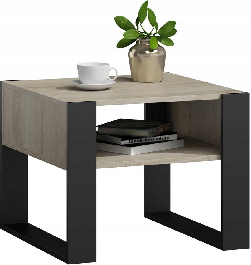 Perlavita Salontafel KAJA vierkant 60 sonoma zwart