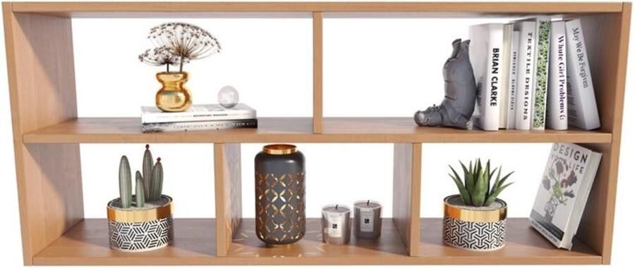 Perlavita TEO boekenkast met elzenhouten planken fotokast