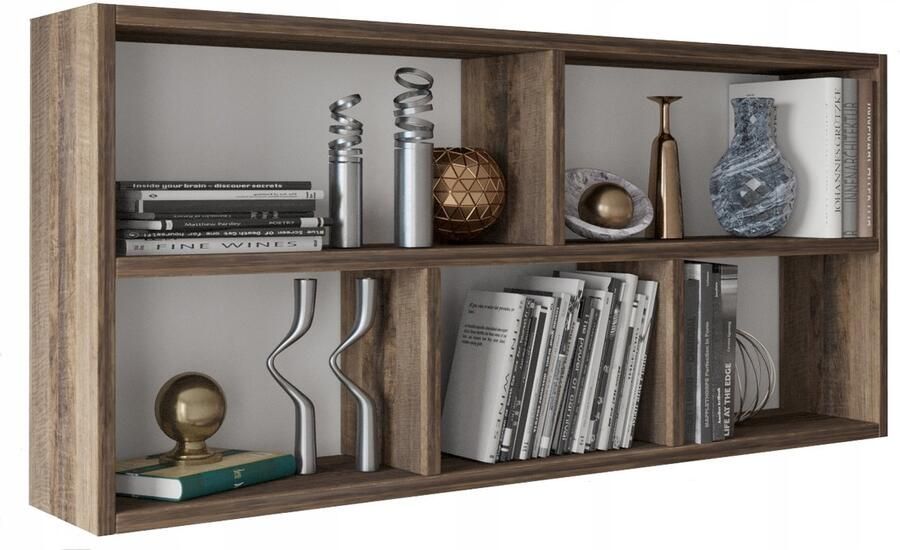 Perlavita TEO hangplank eiken lof retro rustieke boekenkast