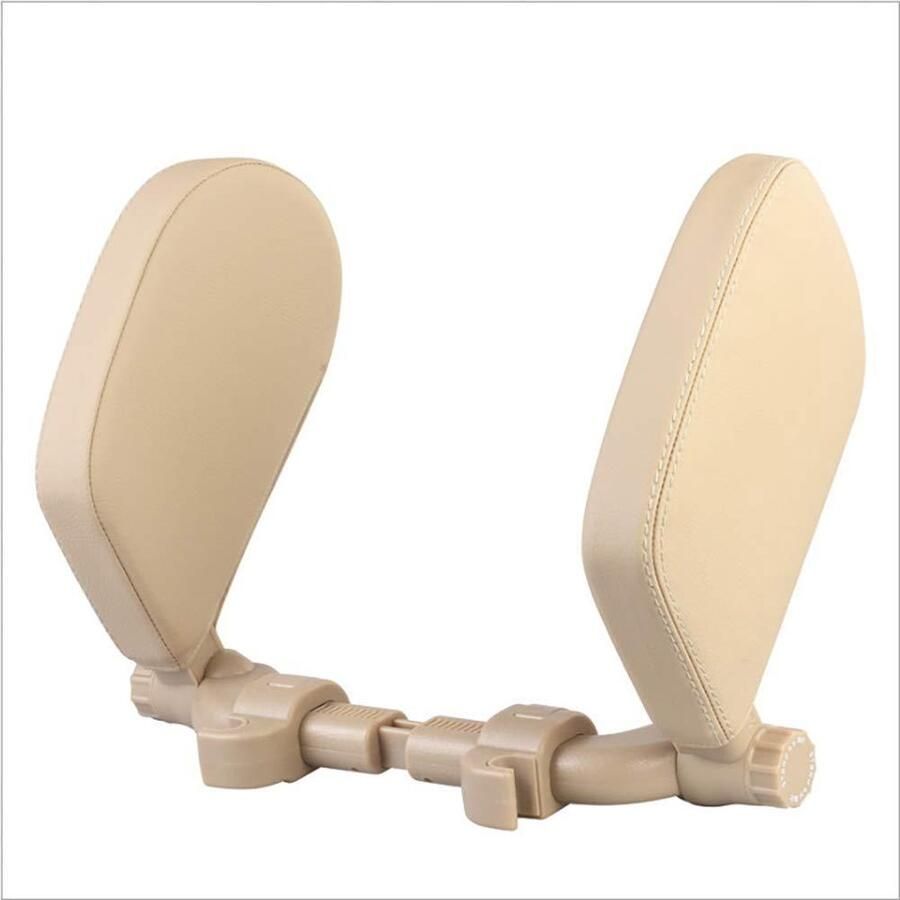 Perow Verstelbare Hoofdsteun Auto Hoofdkussen Hoofdsteun Auto kinderen en volwassenen Neksteun Nekkussen verstelbaar veiligheid Beige