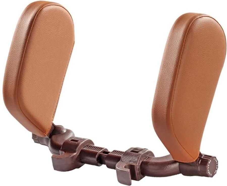 Perow Verstelbare Hoofdsteun Auto Hoofdkussen Hoofdsteun auto kinderen en volwassenen Neksteun Nekkussen verstelbaar veiligheid bruin