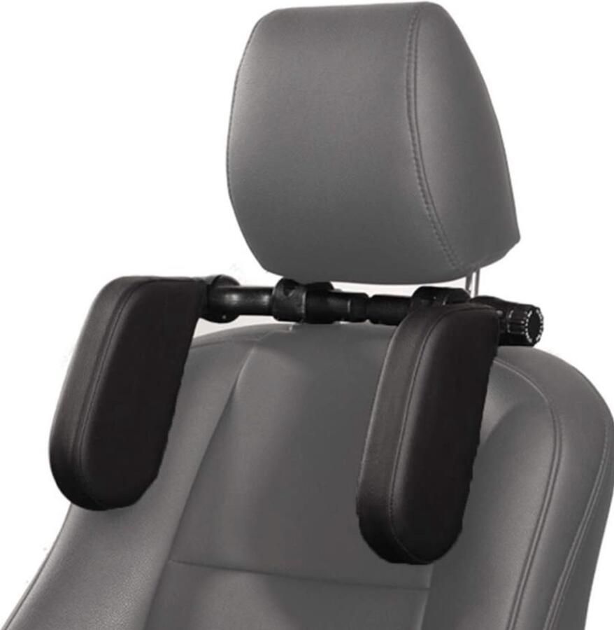 Perow Verstelbare Hoofdsteun Auto Hoofdkussen Hoofdsteun Auto Kinderen en Volwassenen Auto hoofdsteun Neksteun Nekkussen verstelbaar veiligheid Zwart