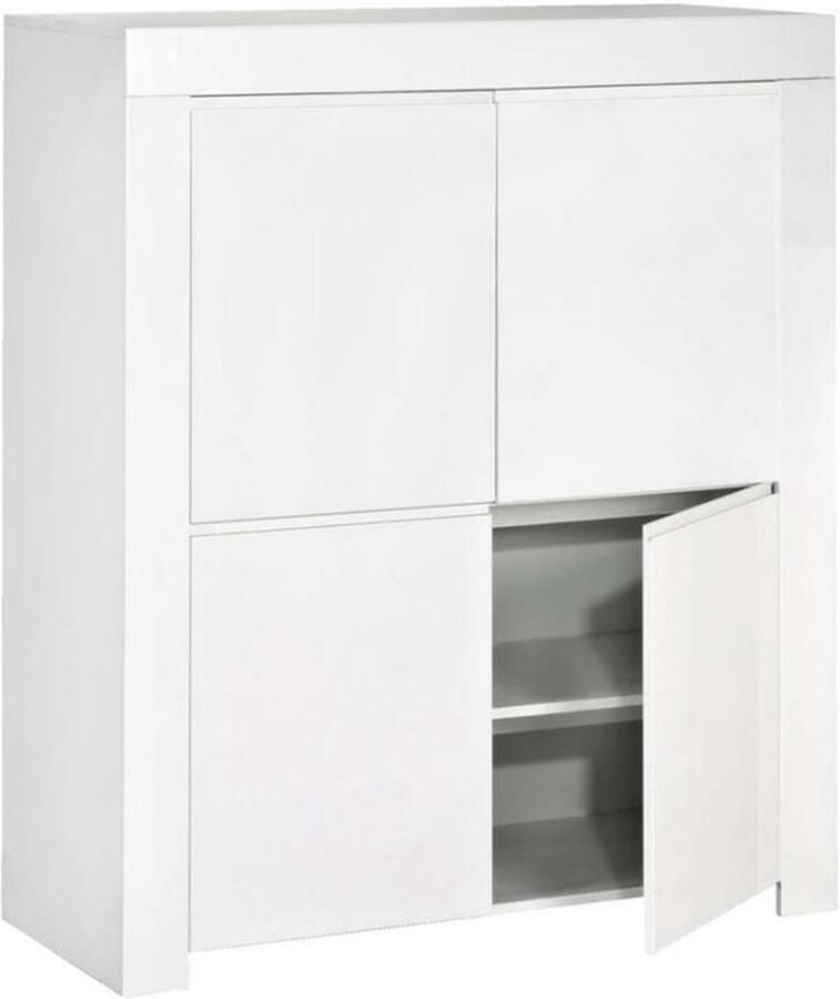 Pesaro Mobilia Opbergkast Amalfi 140 cm hoog Hoogglans wit