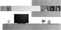Pesaro Mobilia TV-wandmeubel Davos in hoogglans wit met grijs beton - Thumbnail 2