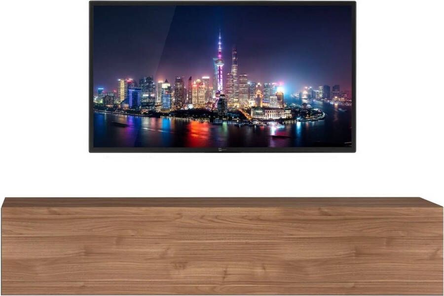Pesaro Mobilia Zwevend Tv-meubel Tesla 138 cm breed in stelvio walnoot