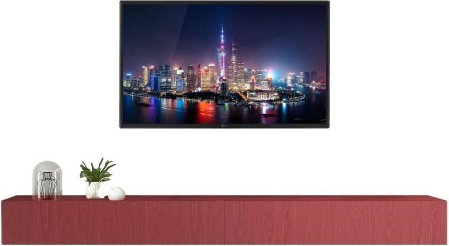 Pesaro Mobilia Zwevend Tv-meubel Tesla 276 cm breed rood