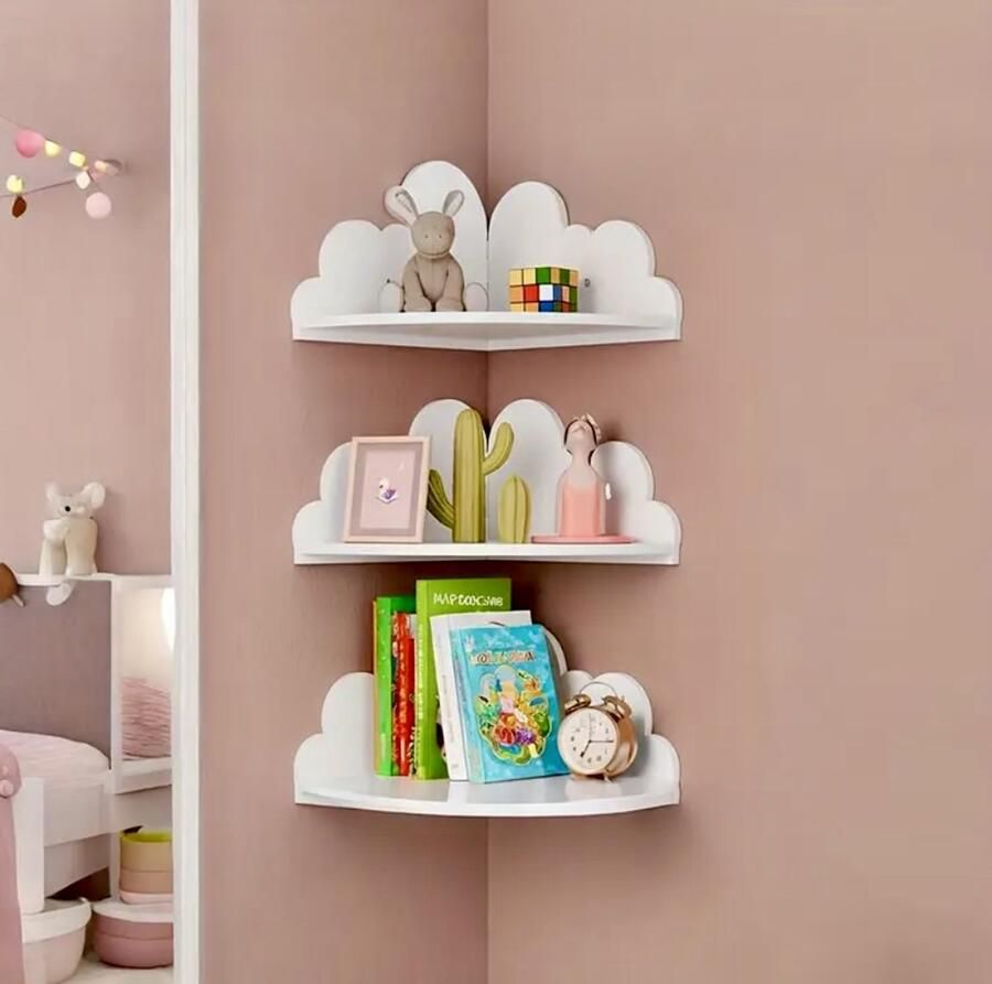 Pete's Home Deco hoekplank-Kinderboekenplank-hoekplank-wandplank-wandrek-boekenrek- hout-opbergplank-Kinderboekenrek-hangplank-kinderkamer-boekenkast-boekenplank - Foto 2