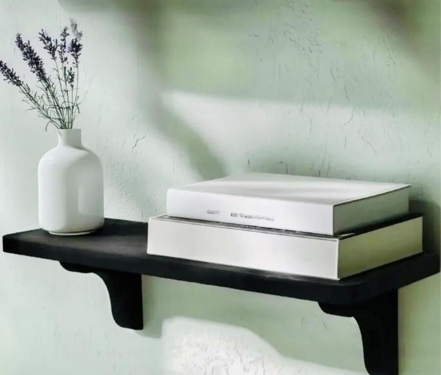 Pete's Home Deco -Zwart-2 stuks-kinderboekenplank-40 5cm-wandplank-wandrek-boekenrek- hout-opbergplank-Kinderboekenrek-hangplank-kinderkamer-boekenkast-boekenplank - Foto 2