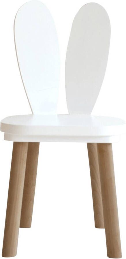 Petite Amelie Petite Amélie Kinderstoel (2x) met Tafel Kinderstoeljes voor Peuter met Kindertafel Eethoek set met Konijnenoren Veilig door Poten van Massief Hout Makkelijk schoon te houden