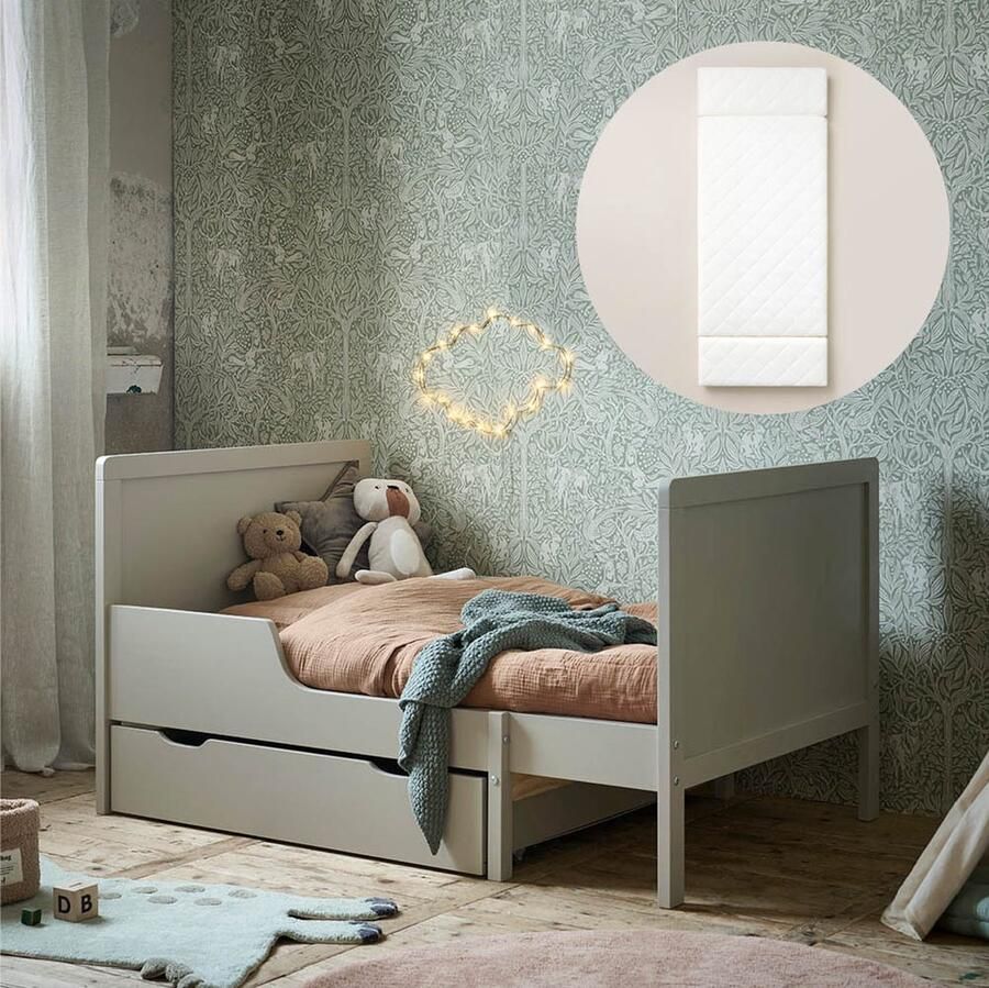 Petite Amelie Petite Amélie Peuterbed Meegroeibed 80 x140 170 200 cm incl. 10 cm schuimmatras Peuterbed inclusief Lattenbodem – Grijs