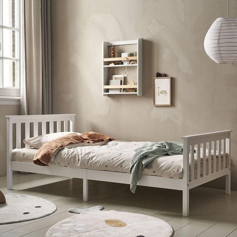 Petite Amelie Petite Amélie Peuterbed Milo – 200x90 cm – Wit – Massief Hout – Inclusief Lattenbodem