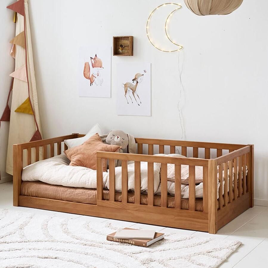 Petite Amelie Petite Amélie Vloerbed Nid Peuterbed 70x140 cm Montessori bed Walnoot