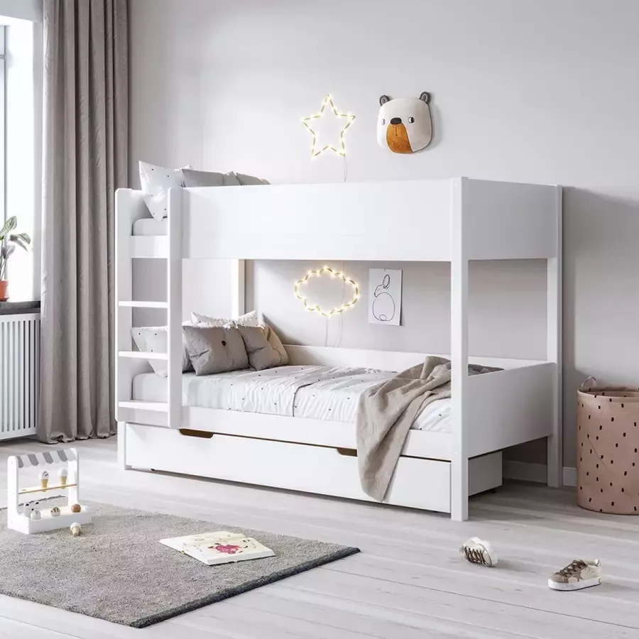 Petite Amelie Petite Amélie Stapelbed voor Kinderen (200x90 cm) Stevig & Strak Design Stapelbed 2 personen met twee Volwaardige Eenpersoonsbedden Veilig door Uitvalbescherming - Foto 3