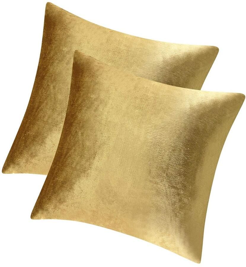 Peysaitr Fluwelen Kussenhoezen Zachte Gouden Sierkussens Onzichtbare Rits Voor Woonkamer Bank Bed 45x45 cm Set van 2
