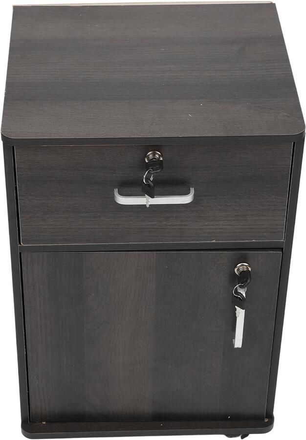 Peysaitr Mobiele archiefkast Meerdere laden Stevige onder bureau rollende archiefkast met sloten en wielen voor thuiskantoor Walnootkleur