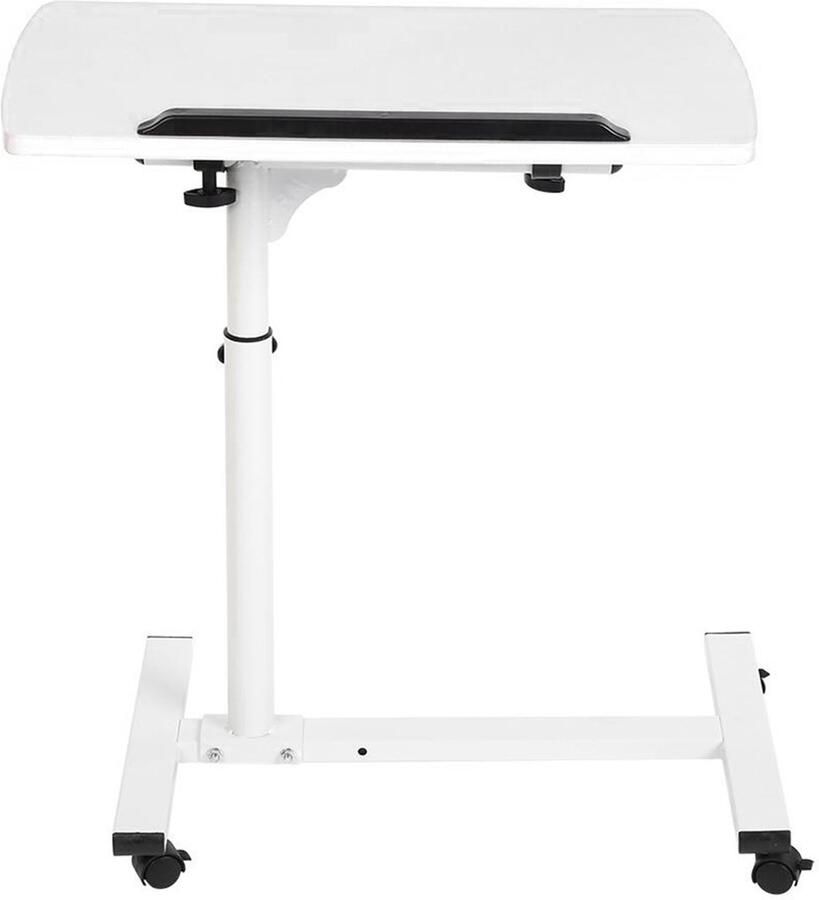 Peysatir Draagbare Multifunctionele Verplaatsbare Laptoptafel met Wielen Bed Sofa Boeken Snacks Wit