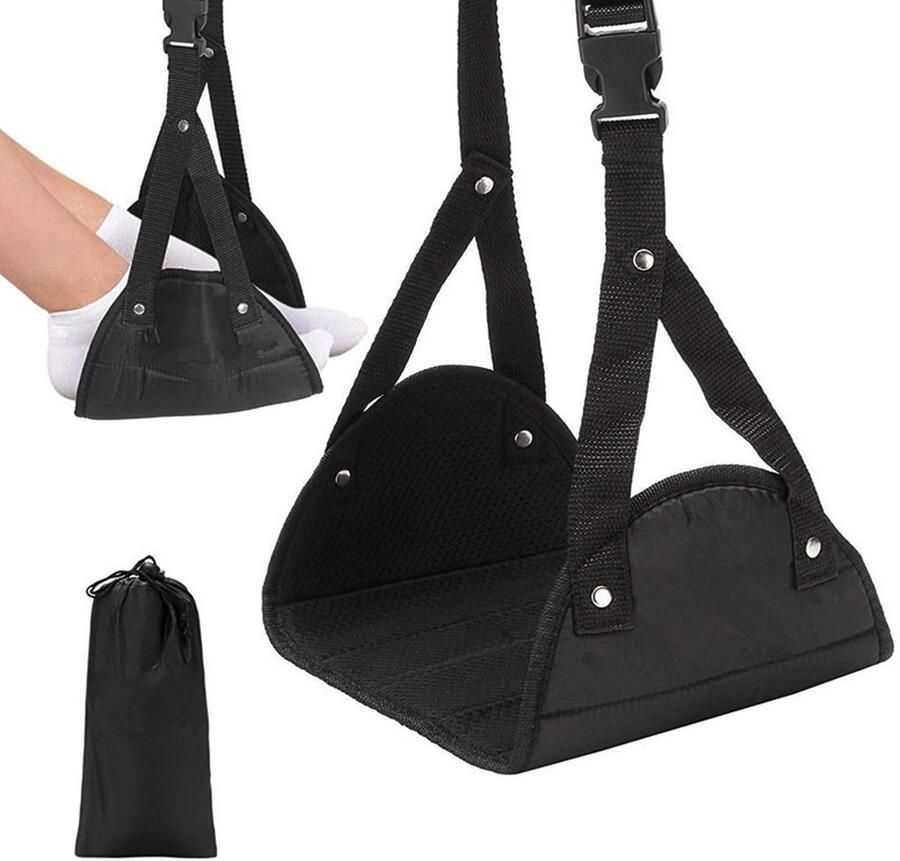 PFLYPF 1-delige voetenbank in vliegtuigvorm opvouwbare hangende voetenbankhangmat reisaccessoires reisvoetensteun draagbare voetenbankhangmat voor kantoor slaapzaal vliegtuig enz