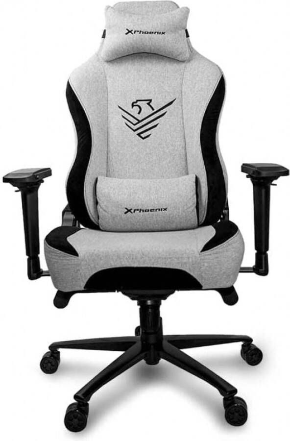 Phoenix SYNERGY Game stoel Verstelbaar Ergonomische bureaustoel Grijs Gaming stoel Met Nekkussen & Verstelbaar Rugkussen Verstelbare Rugleuning Gaming chair
