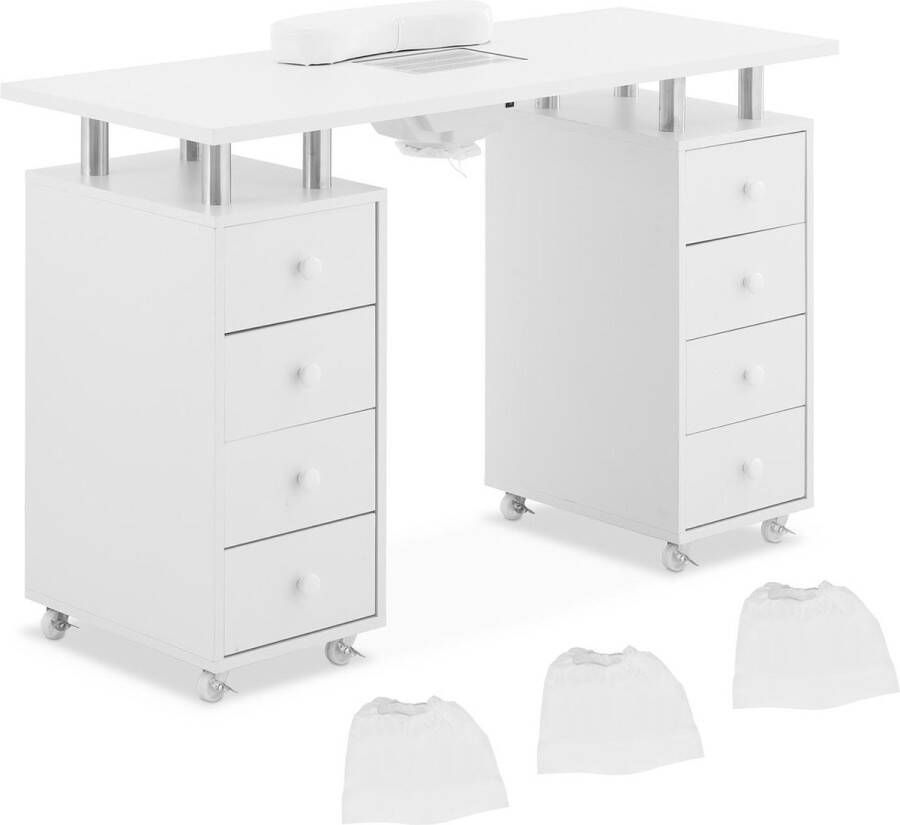 Physa manicure tafel 8 lades 8 wielen zuigkracht