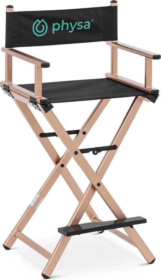 Physa Make-up stoel met voetensteun opvouwbaar roségoud